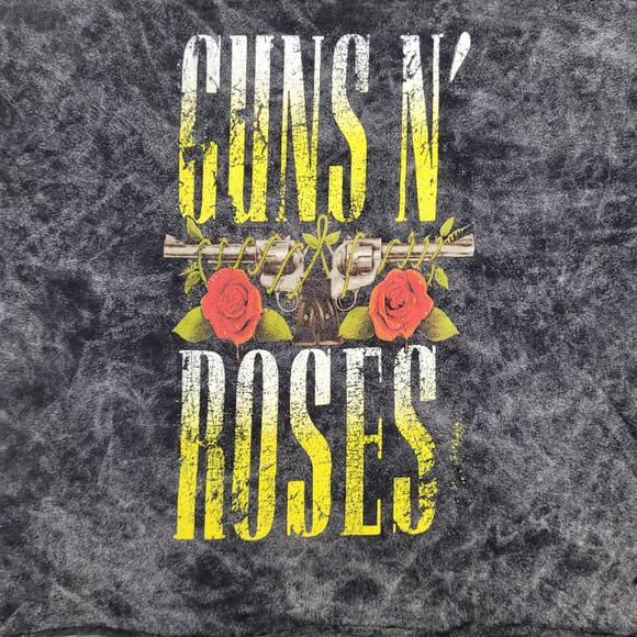 Guns-N-Roses Crop-Top Shirt Women XS/S 19x17 Baggy Acid-Wash - Picture 10 of 11